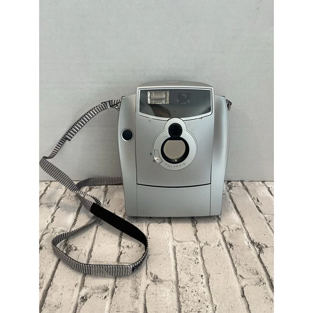 (RARE ) Polaroid Spectra 1200FF Instant Camera Silver with Box & Strap Untested